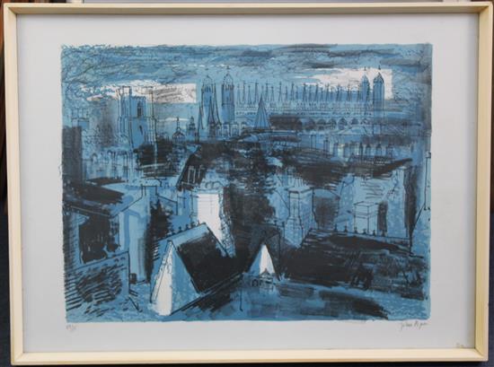 § John Piper (1903-1992) Kings College, Cambridge from Trinity, 1953, overall 19.75 x 26.75in.